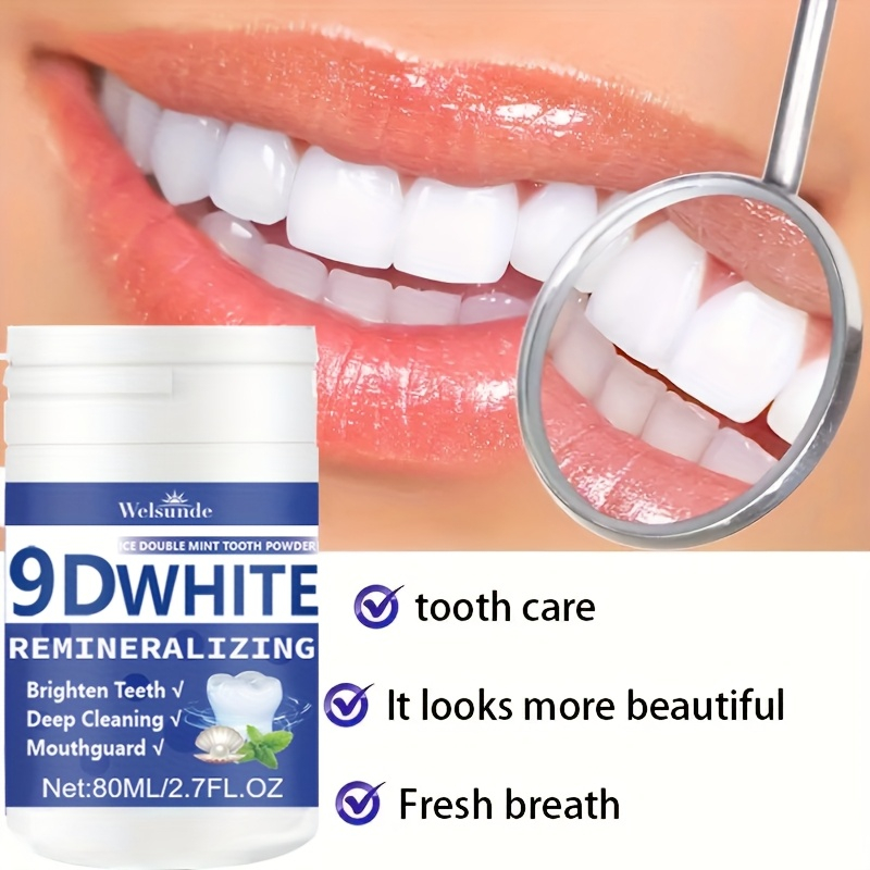 Teeth Whitening Q&M - 9D White Remineralizing Hydroxyapatite Tooth Powder,
