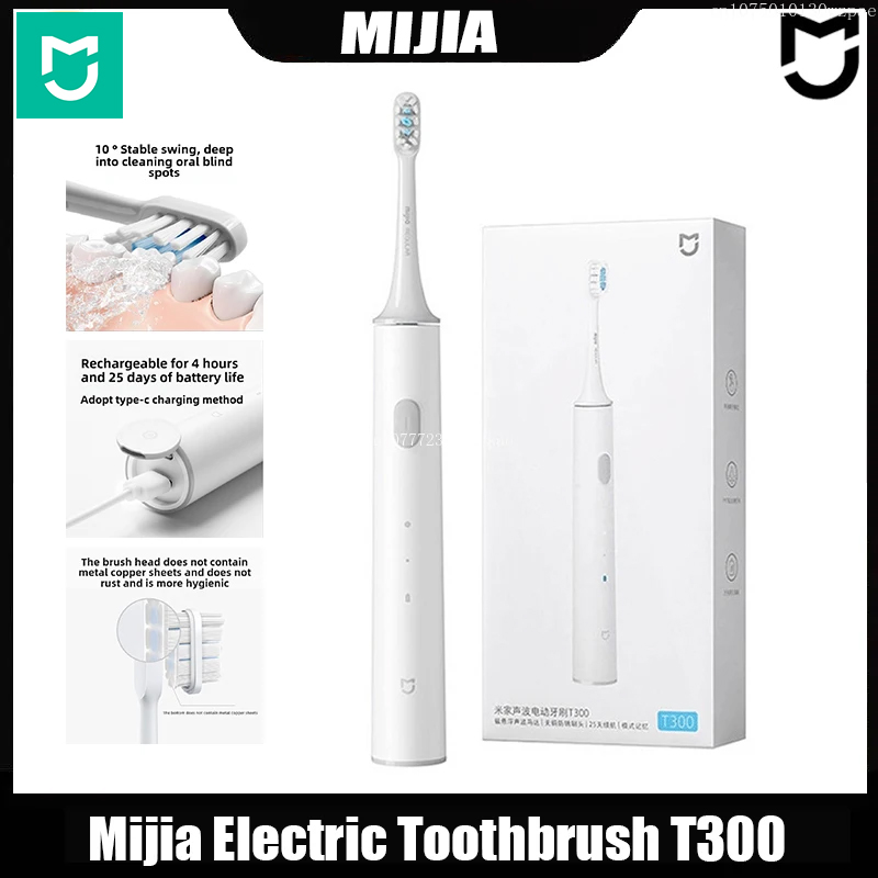 Teeth Whitening Toothbrush - Mijia Electric Toothbrush T300 Ultrasonic Vibration