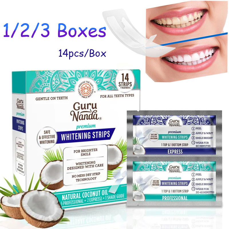 Teeth Whitening Street - 14pcs/box Coconut Oil Teeth White Strips,Whiter