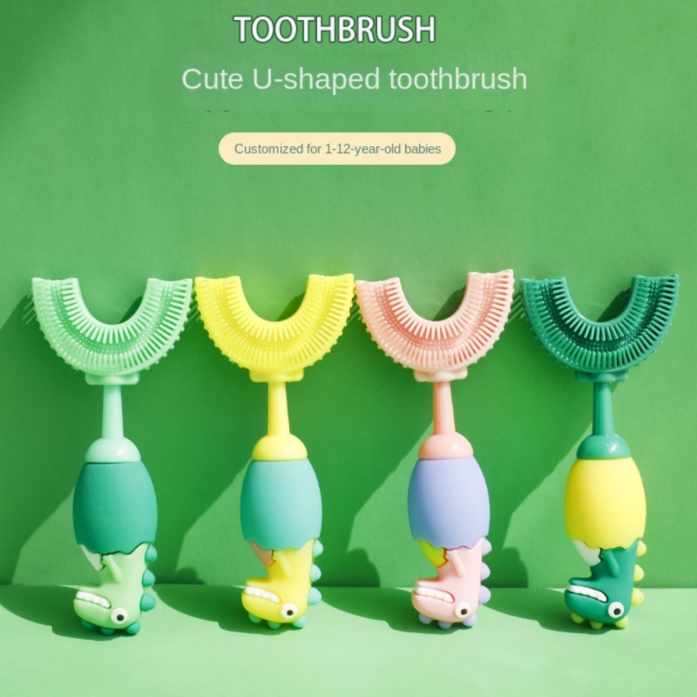 Teeth Whitening Toothbrush - Kids Toothbrush U-shaped 360Degrees Silicon Toothbrush