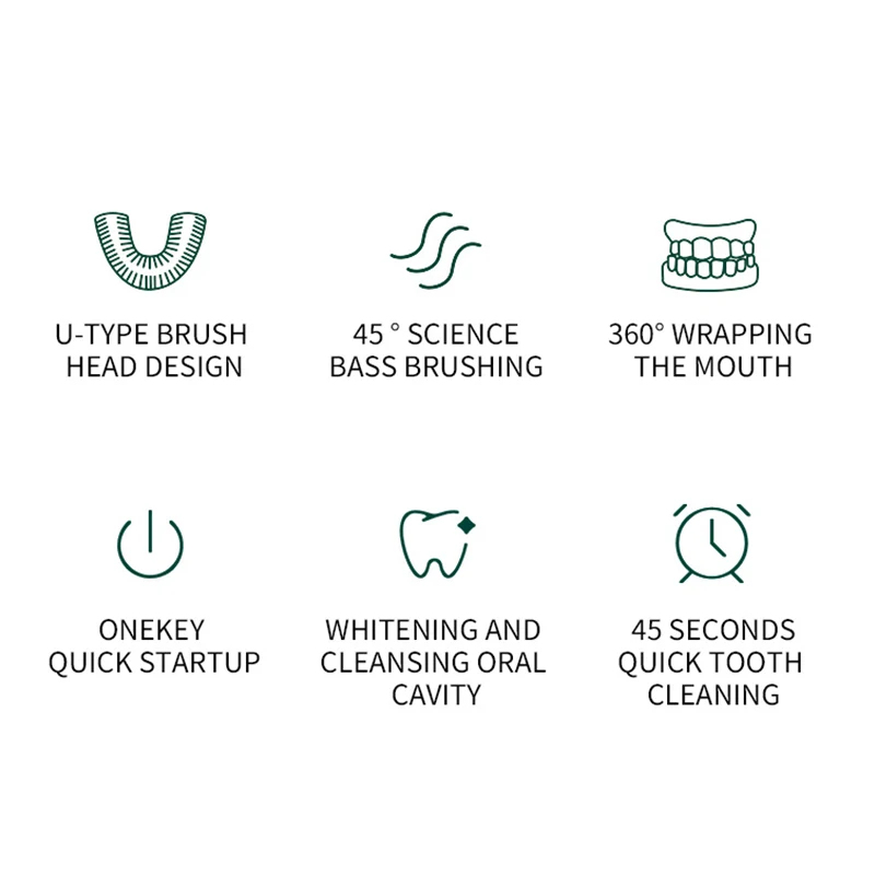 TOP NEW Portable U-Shaped Elec - Teeth Whitening Toothbrush ulasan dan harga