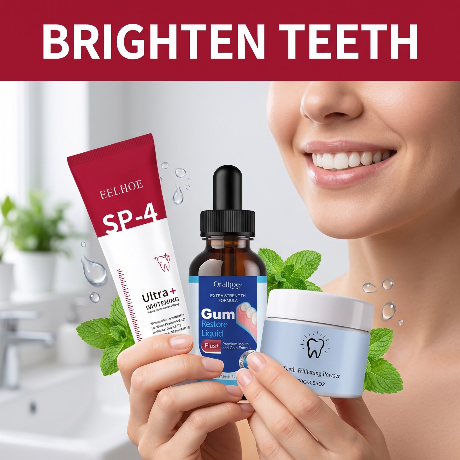 Oral Care Combo Set Whitening  - Teeth Whitening Q&M ulasan dan harga