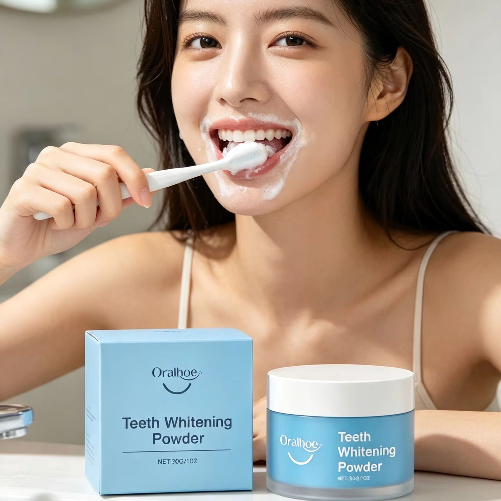 Oralhoe Tooth Powder for Brush - Teeth Whitening Q&M ulasan dan harga