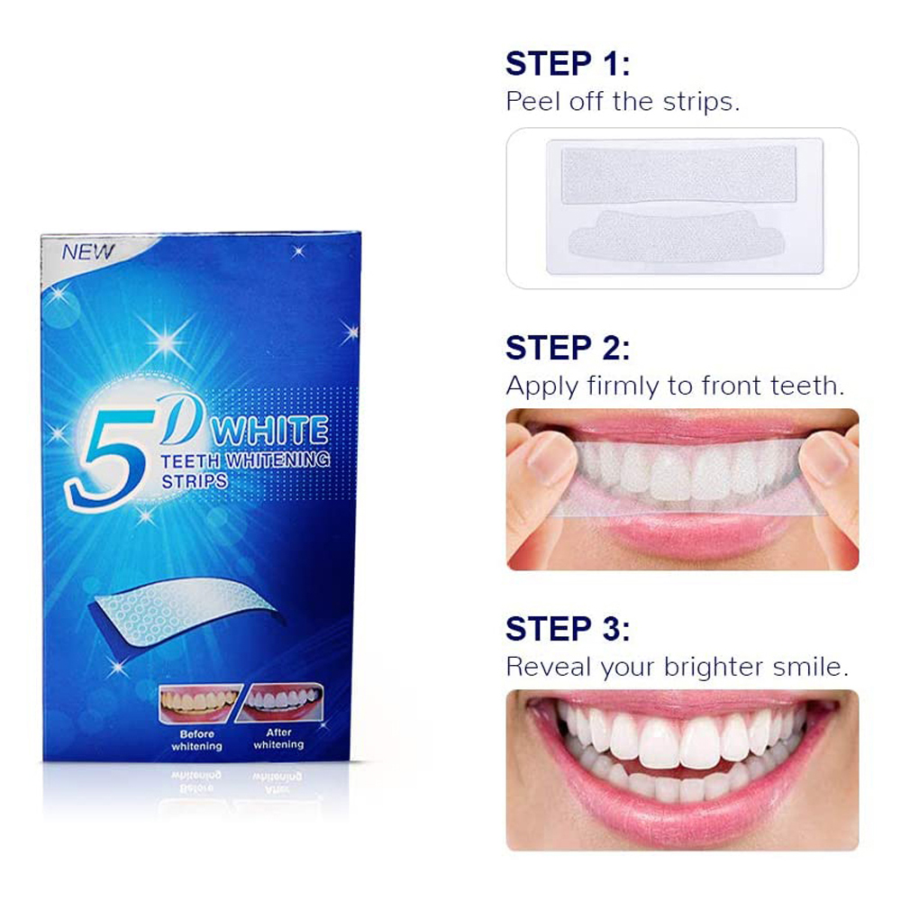 5D White Teeth Whitening Strip - Teeth Whitening Q&M ulasan dan harga